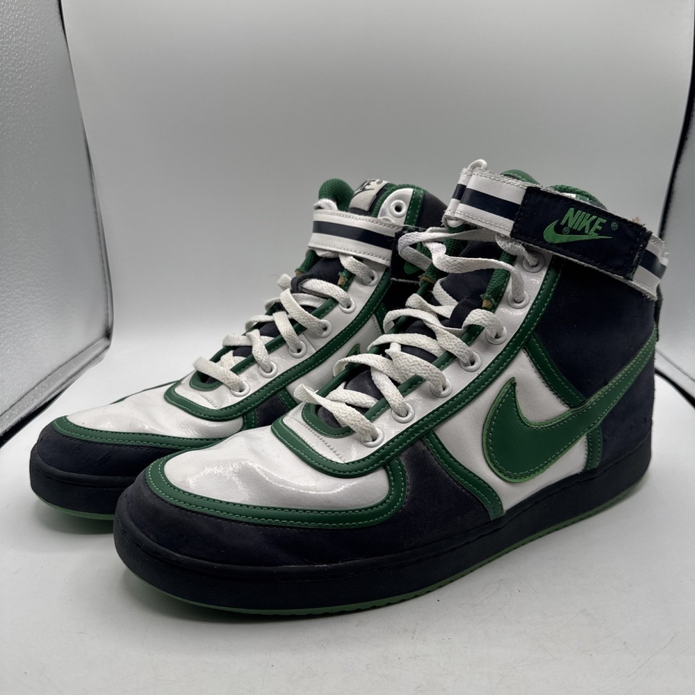 Nike Vandal‎ High Leather 309427-431 Green Black White Sneakers Sz 12 Very Rare